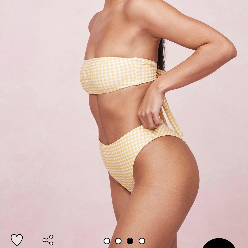 Gingham Bandeau Bikini Top